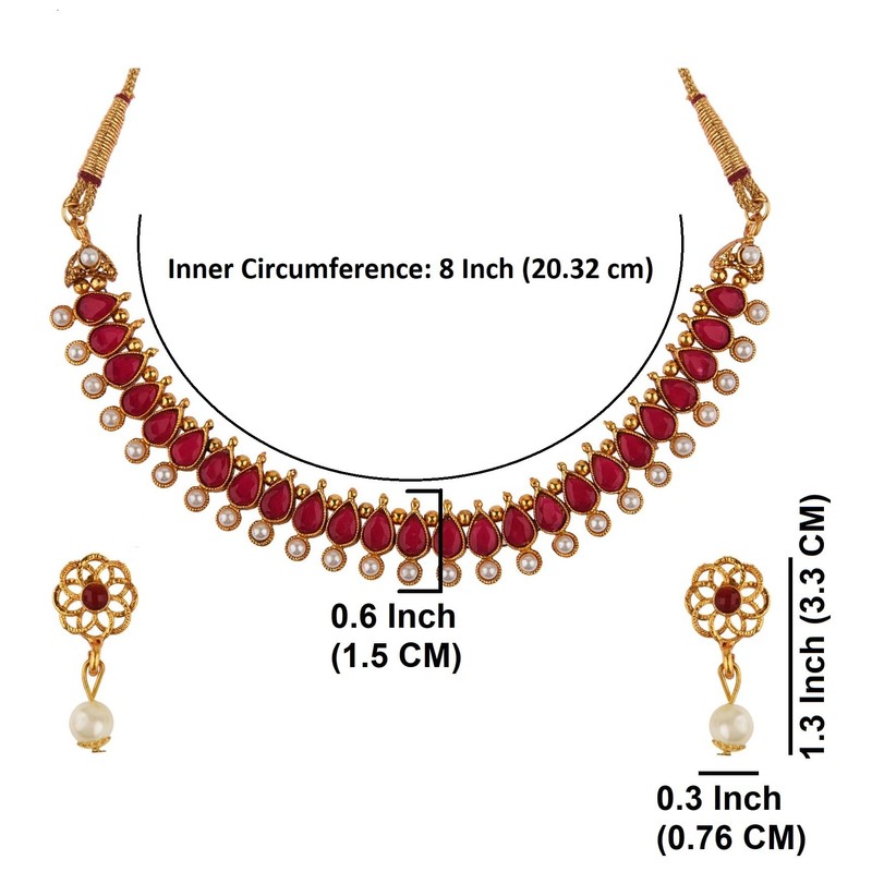 Efulgenz Indian Choker Sets Crystal Indian Jewelry Sets for Women