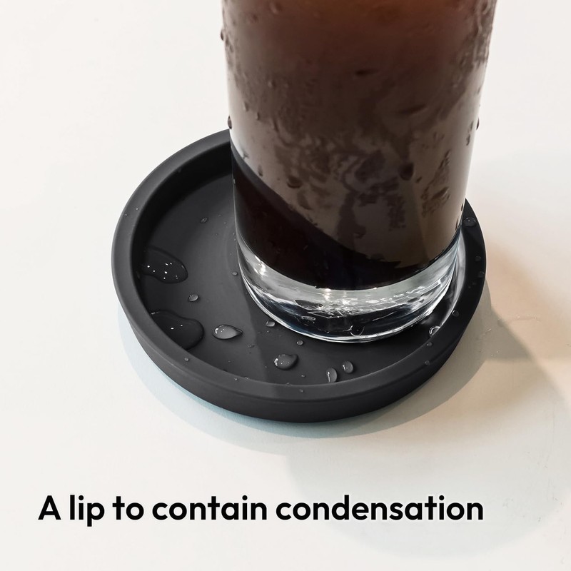 Carrotez Thick Silicone Coasters for Drinks, Round Bulky Cup Coasters