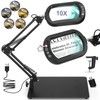 Drdefi 10X Square Magnifying Glass with Light and Stand, Real