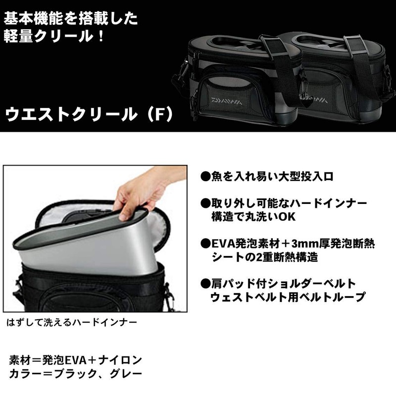 Daiwa 04712074 Mountain Stream Bag, Waist Creel, 50F, Gray