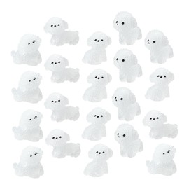 iplusmile 20Pcs Glow Dark Miniature Dog Statues Cute Dog Figurines for Garden Decor Adorable Cupcake Toppers for Lawn and Balcony Ornaments