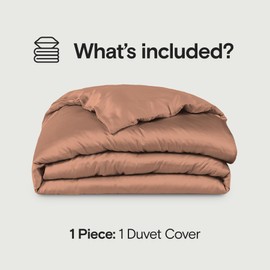 SIJO AiryWeight Tencel Duvet Cover, 100% Lyocell Derived from Eucalyptus, Buttery Soft, Best Cooling Sheets by Architectural Digest (Clay, King/Cal King 106"x90")