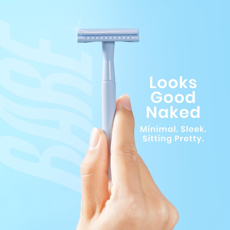 Ultra-Minimal Safety Razor – Light Blue - Reusable, Zero Waste