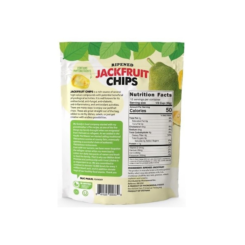 Jackfruit Chips, Net Weight 13 Ounce - Gluten-Free, No Added