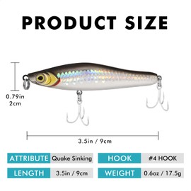 TRUSCEND Fishing Lures - Double Floating Rotating Tail Swimbaits Kit - Lifelike Teasers for Bass, Trout, Freshwater & Saltwater Fishing Gifts