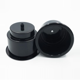 DNB Black Plastic Cup Holder - 4 PCS Insert Drink Holders with Drain - Marine Boat Car RV Accessories