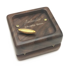 Mini Wooden Music Box 18 Note Wind Up Music Box Wooden Music Box (Walnut, Happy Birthday)