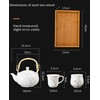 KEYDUACU Japanese Tea Set, Celadon Ceramic Tea Set, Plum Blossom