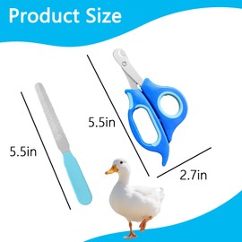 Call Duck Nail Clippers with Nail File，Stainless Steel Call Duck Chicken Hen Roster Goose Toe Nail Clippers Professional Grooming Pet Tool for Small Breed Animals