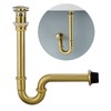 Heixutas Brass P Trap with Bathroom Sink Stopper : 1-1/4