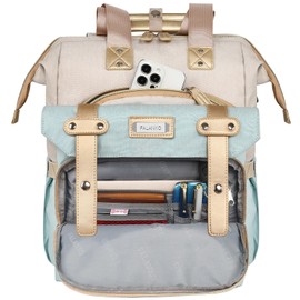 FALANKO Laptop Backpack for Women,15.6 inch Computer Backpack for Work School Nurse Teacher,with Laptop Compartment,USB Charging Port,Large Wide Open,Travel BackpackTravel School Outdoor Activities