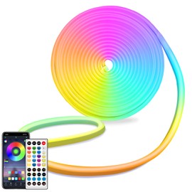 segrass LED neon Lights Strip,DC 24V 16.4ft RGB LED neon Light Strip APP Remote Controls Control Flexible Waterproof Neon LED Strip Lights for Bedroom,Playroom,Outdoors Decor