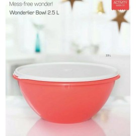 Tupperware Wonderlier Mixing Serving Storage Bowl Peach 10 Cups White Seal New