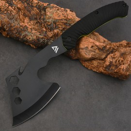 Wilora Hatchet with Rubberized Non-Slip Handle, Silicon Carbide Sharpening Stone & Sheath Included