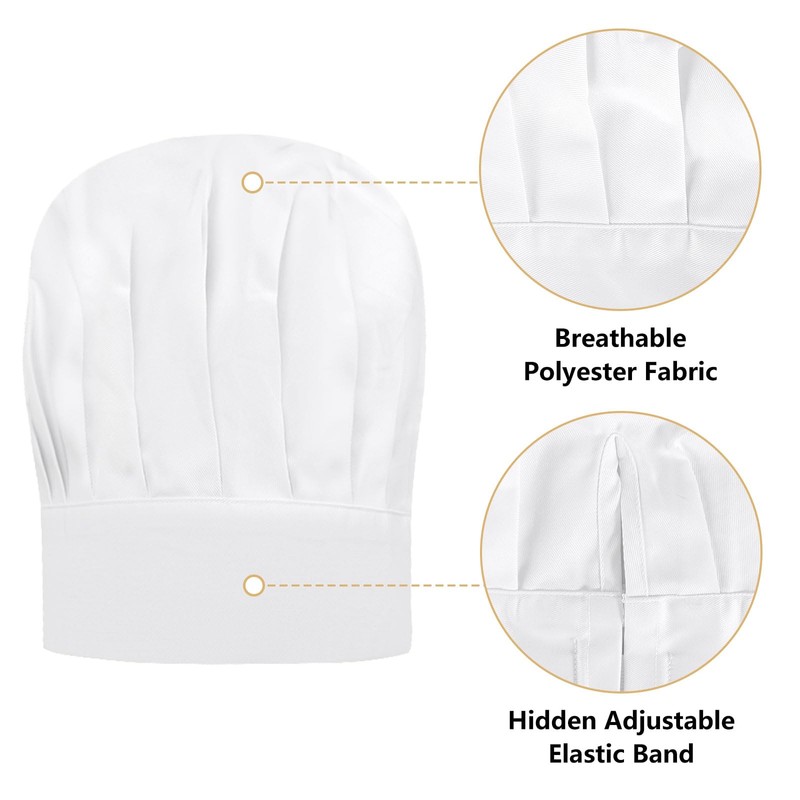 AOROPS Chef's Hat Apron Set, Adjustable Bib Apron, Cooking Apron,