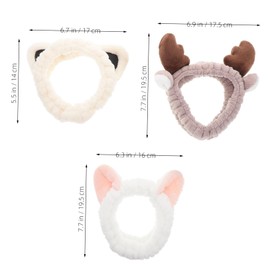 Outanaya 3pcs Cat Ear Headbands for Women Soft Elastic Hair Accessories for Makeup Skincare for Face Washing and Spa Comfortable Non Damaging Elegant Design