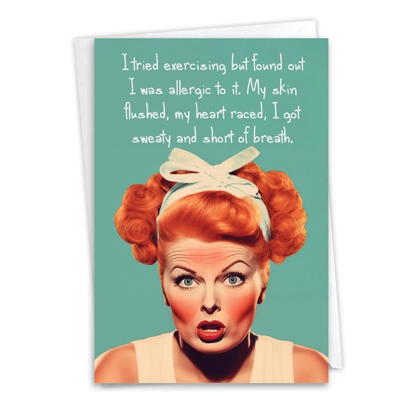 NobleWorks Funny Birthday Paper Card with 5 x 7 Inch