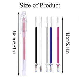 Leather Fabric Marking Pen Set, 2Pcs Marking Pen Barrels with 20Pcs Mixed Color Heat Erasable Refills, Temporary DIY Clothes Making Tracing Pens