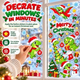 Christmas Window Stickers for Holiday Home Decorating – Festive DIY Decals for Windows, Walls and Kids' Rooms