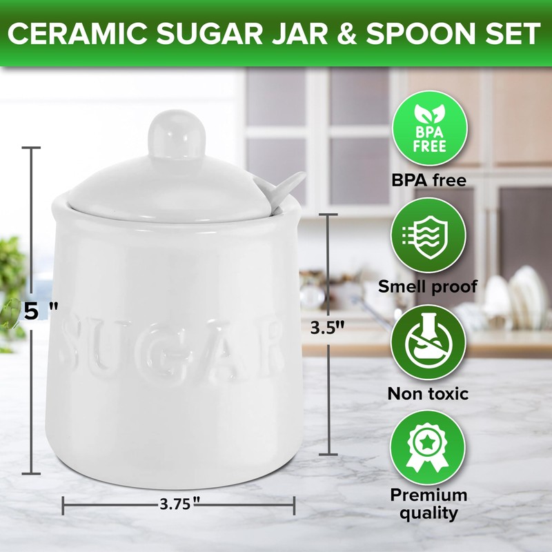 Kovot 10 oz Ceramic Sugar Jar & Spoon Set -