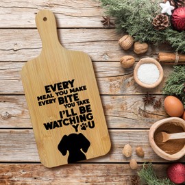 FONDCANYON Dachshund Gifts 15x7 Cutting Chopping Board with Handle, Weiner Dog Doxie Gifts for Dachshund Lovers Cutting Boards for Kitchen, Every Meal You Make Decorative Cheese Charcuterie Board