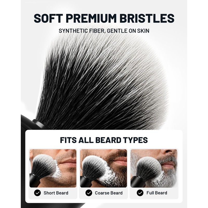 KAUGIC Electric Shaving Brush with Bowl, 2 Pack, Fast Spin-Drying,