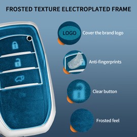 TANGSEN Smart Key Fob Case Cover Compatible with Toyota Alphard HILUX PREVIA RAV4 VELLFIRE 2 3 4 5 6 Button Keyless Entry Remote TPU Transparency Frosted Key Shell