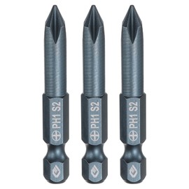 HARFINGTON 3pcs #1 Phillips Screwdriver Bit PH1 1/4" Hex Shank 2" (50mm) Long 0.24" Rod Magnetic Cross Head Drill Bits S2 Steel Industrial Screw Driver Bit for Electric Power Tools, Blue