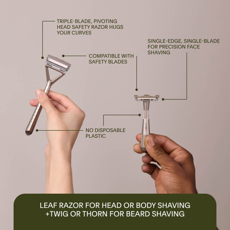 Leaf Razor + Blades - Black, 1 Razor + 10