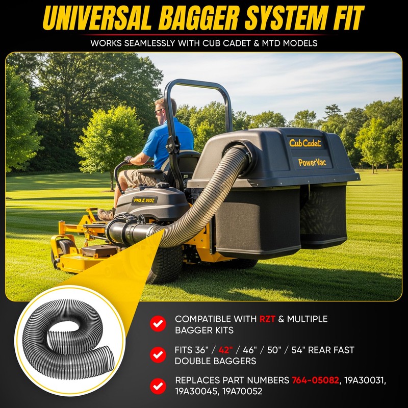 764-05082 Bagger Flex Hose 47" Length (Maximum Elongation) by 8"