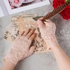 obmwang 2 Pairs Women's Lace Gloves Fingerless Floral Gloves for