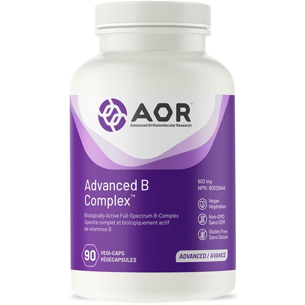 AOR Advanced B Complex, 499mg, Biologically Active Full Spectrum, 180 Capsules