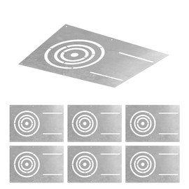 ASD 13 Inch New Construction Mounting Plate with Asymmetric Round Hole - 3/4/6 Inch Flat Steel Rough in Wafer Light Bracket, Shallow LED Recessed Lighting Housing, 6 Pack