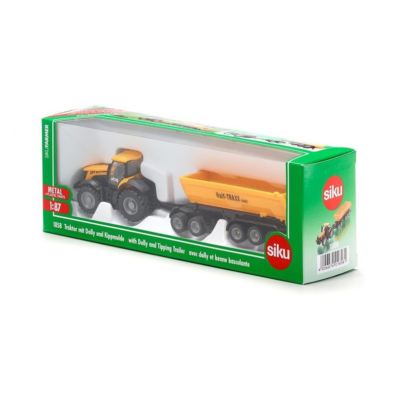 siku 1858, JCB Tractor with Dolly and Tipping Trailer, 1:87,