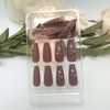 ONPRESS 24 Uñas Postizas Medianas Cuadradas Con Degradado Marrón Y