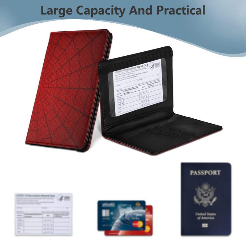 Spider Passport Holder with Vaccine Card Slot RFID Blocking Passport
