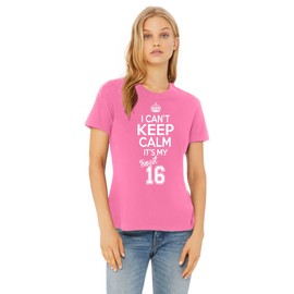 Promotion & Beyond Sweet Sixteen It's My Birthday! Women's T-Shirt, M, Azalea Pink