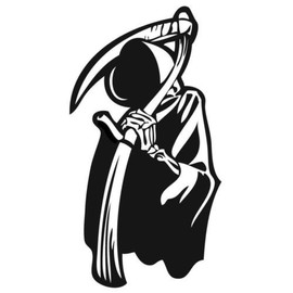 Long Grim Reaper Vinyl Decal Car Window Wall Laptop Sticker, Die Cut Vinyl Decal for Windows, Cars, Trucks, Tool Boxes, laptops, MacBook - virtually Any Hard, Smooth Surface