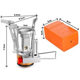 Alriedy Portable Gas Stove, Mini Camping, Ultralight, Compact, 26g, 1 Extra Backup O-Ring, Ideal for Hiking, Trekking, Picnic, Camping