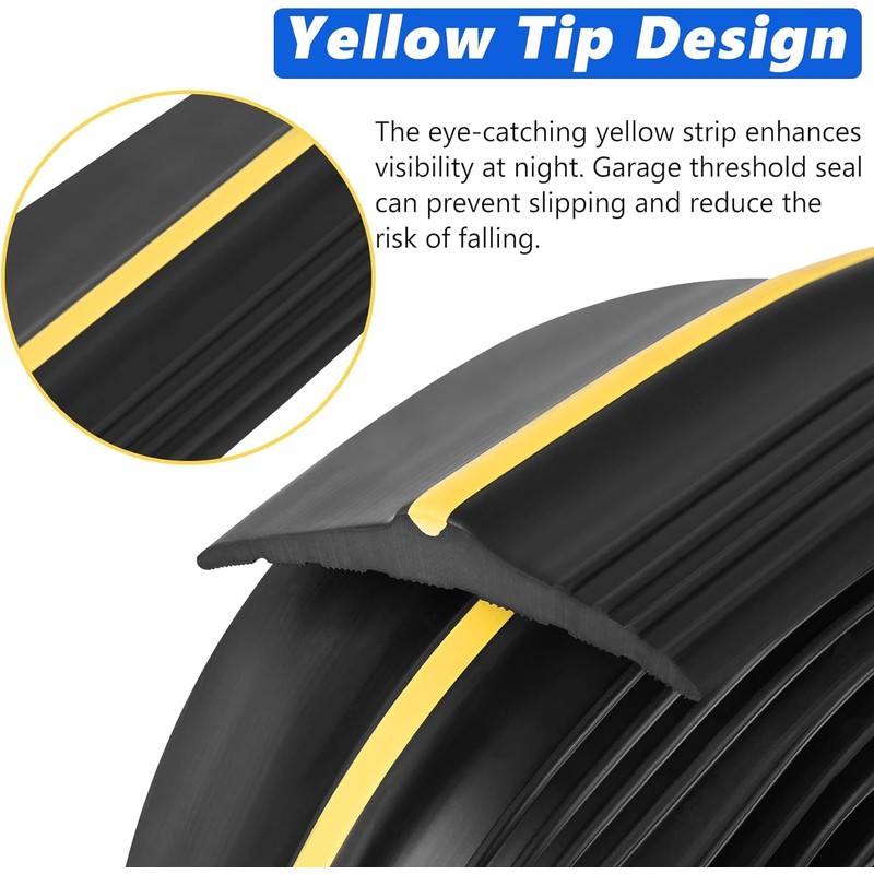 MYFAMIREA 12FT Garage Door Bottom Threshold Seal Strip with 300ml