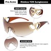 Pro Acme Wrap Around Rimless Sunglasses for Women Men Oversized