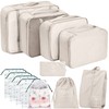 12Pcs Packing Travel Cubes for Suitcase Luggage Organizers with 5