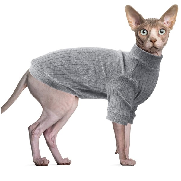 Oslueidy Sphynx Cat Clothes, Hairless Cat Vest Turtleneck Sweater, Kitten
