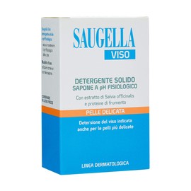 Saugella Viso 400550101 pH 3.5 Cleanser with Sage Extracts and Shrink Proteins for Sensitive Skin 100 g