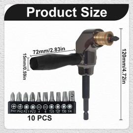 Raxfekro Angle Drill Attachment for Cordless Screwdriver Angle Attachment Angle Screwdriver Angle Drill Attachment Angle Screwdriver Attachment