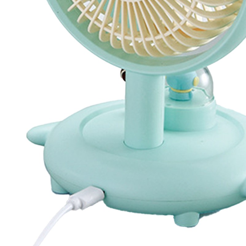 Small Desk Fan with Light USB Rechargeable Quiet Adjustable Wind