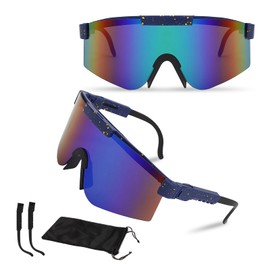 Fast Glasses Rave Cycling Glasses Polarised Sports Glasses for Men Women Cycling Glasses TR90 Frame Sports Sunglasses UV400 Protection Clear Protective Glasses for Fishing Bicycle Golf Running MTB Ski
