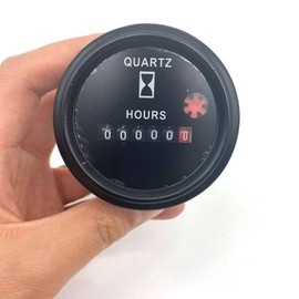 Niiyen Quartz Hour Counter AC/DC 12-36 V 6 Digit Quartz Time Counter, Round Quartz Operating Hour Counter, Accurate Tester for Boats, Various Types of Cars and Trucks, Engines, Waterproof Time Counter