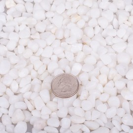 HOT SEAL 11.9 LB White Polished Pebbles 3/8", Natural Decorative Smooth River Rocks, Gravel Size White Small Pebble Stone for Succulent, Bonsai, Potted Plants, Landscaping, Fairy Garden, Aquarium