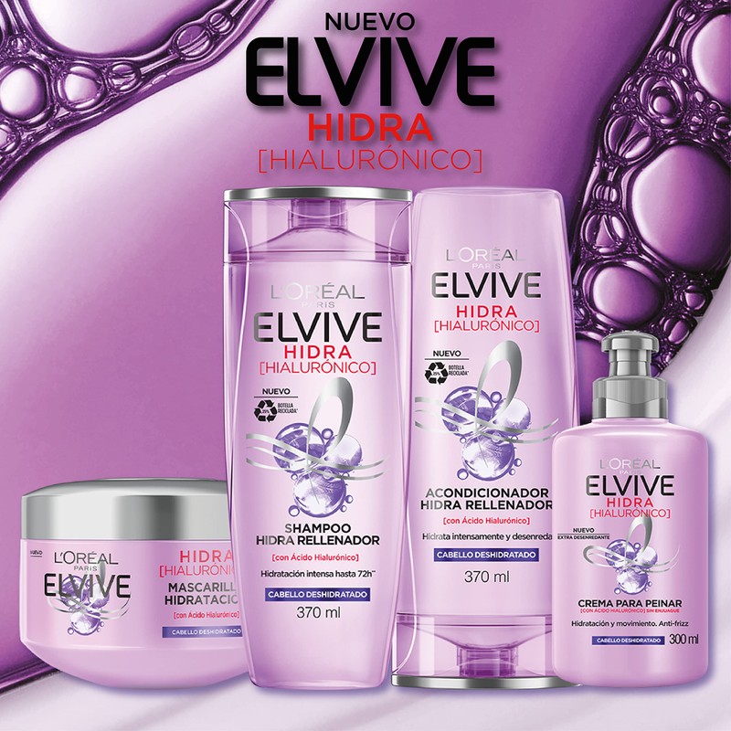 L'Oréal Paris Shampoo Hidra Hialurónico Elvive 370 ml
